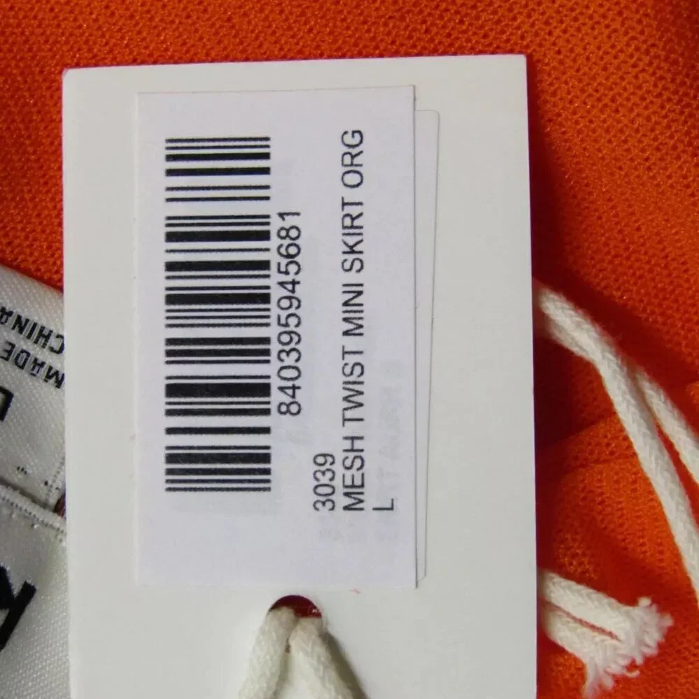 NEW KHY Women's Skirt Mesh Twist Mini Size L Orange